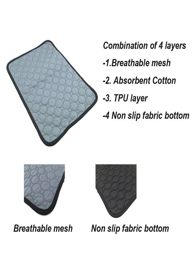 Shelltech Shelletech 2 Pack Guinea Pig Cage Liners, Washable Guinea Pig Pee Pads Reusable Absorbent Bedding Non Slip Pads for Small Animals Hamsters Chinchillas Rats (13.3 ""× 18.8""), Dark Grey - Image 3